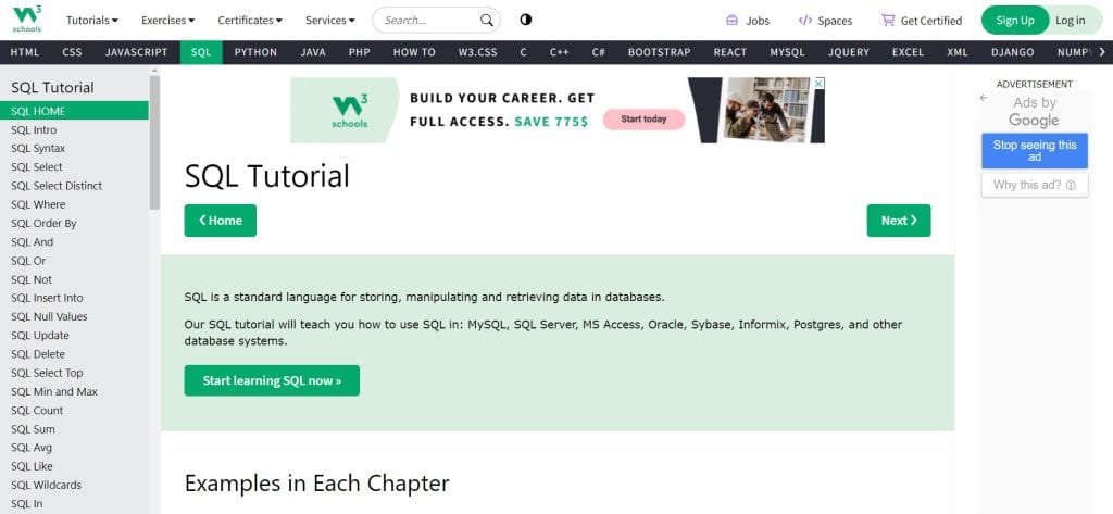 W3Schools-SQL- Veeble Hosting