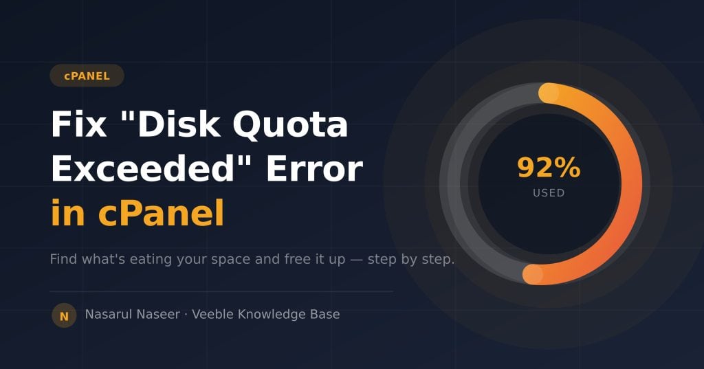 Fix Disk Quota Exceeded Error in cPanel