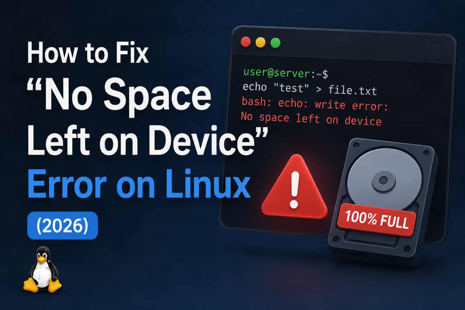 Fix No Space Left on Device Error on Linux (2026)